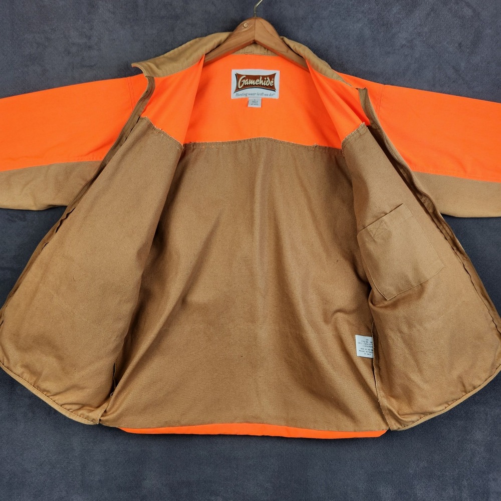 Gamehide Brush Breaker Jacket Mens Large Orange Tan Heavy‎ Duty Canvas Hunting - Picture 5 of 12